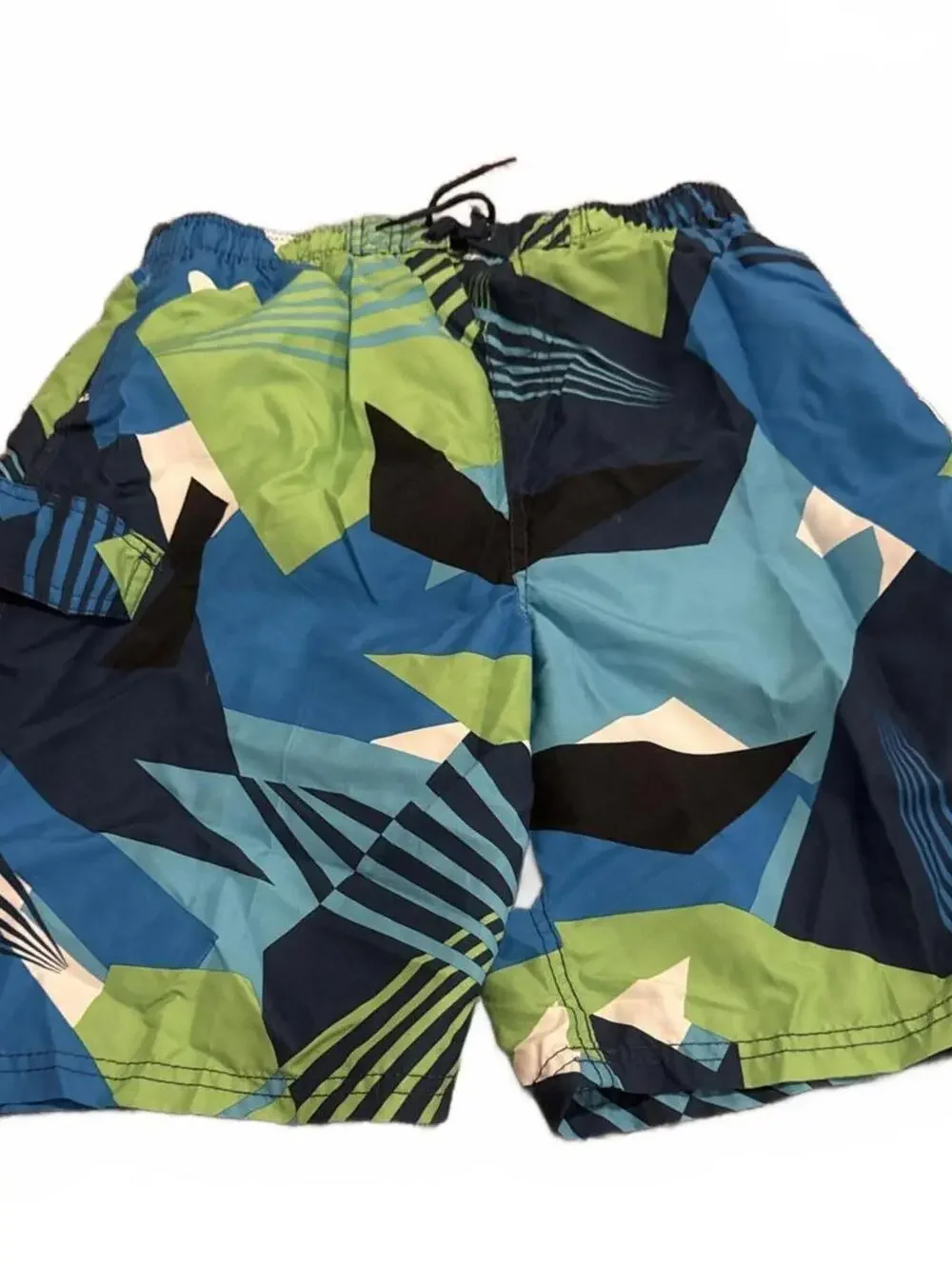 Kanu Surf  Boys Blue Green Geometric Swim Shorts XL